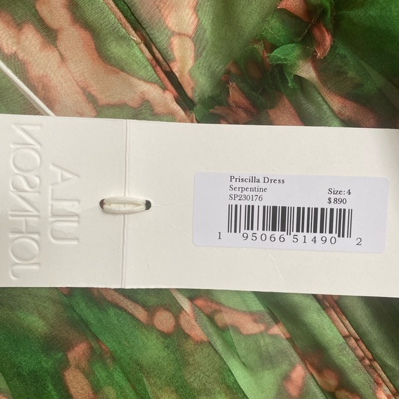 Ulla Johnson Pricilla Dress - Serpentine NWT Size 4 - Picture 5 of 6